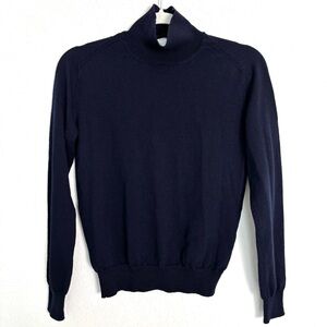 Burberry Navy Fine Wool Turtleneck Sweater Size 42 Women’s US 8 Quiet Luxury